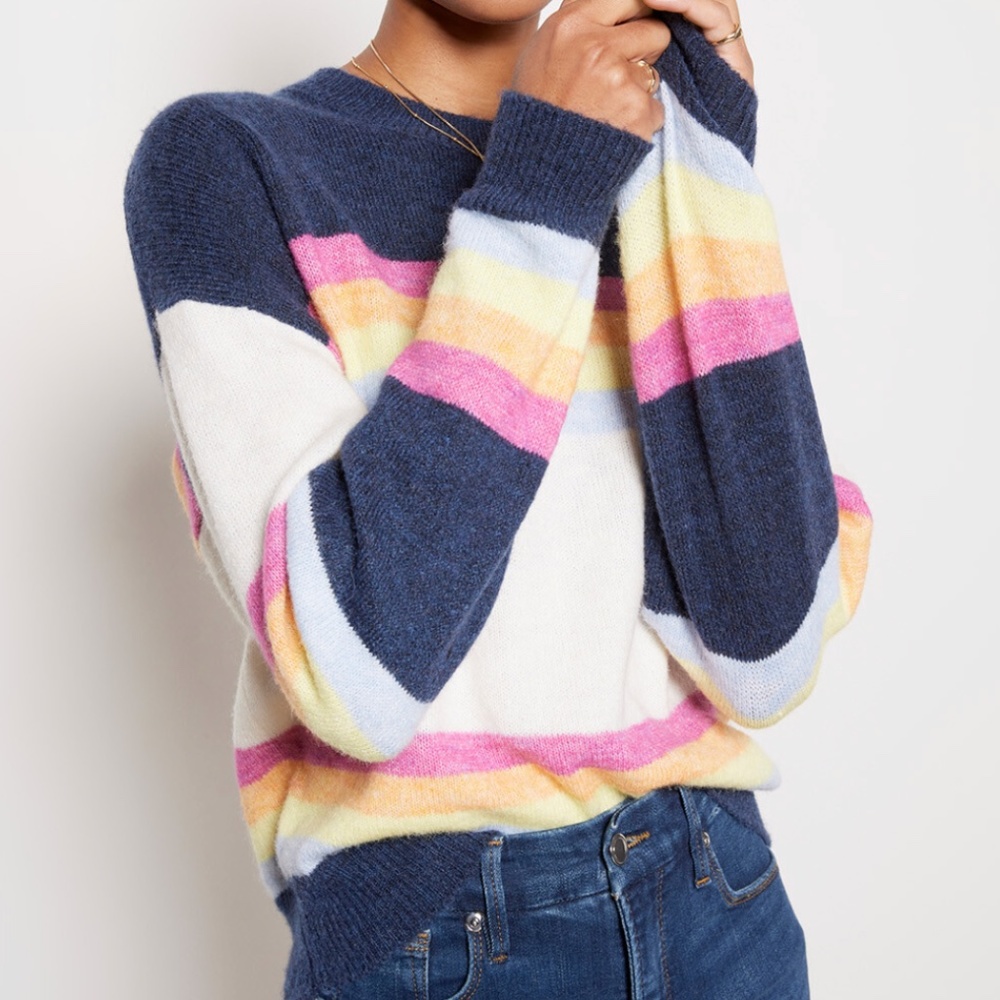 Sundry Stripe Crew Pullover